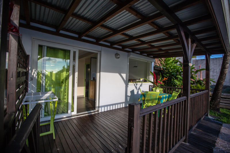 Terrasse et vue du Appartement T2 Créole